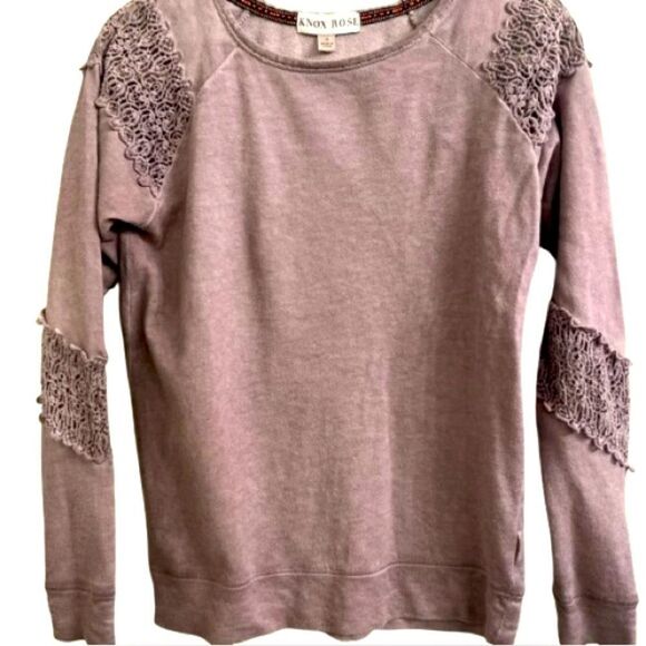 Knox Rose Purple Long Sleeve Embellished Sweatshirt - Picture 1 of 5
